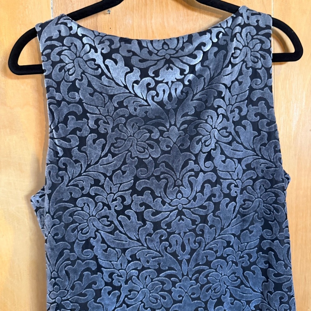 White House Black Market Velvet Damask Burnout Cowl Neck Top Medium NWT - Picture 8 of 8
